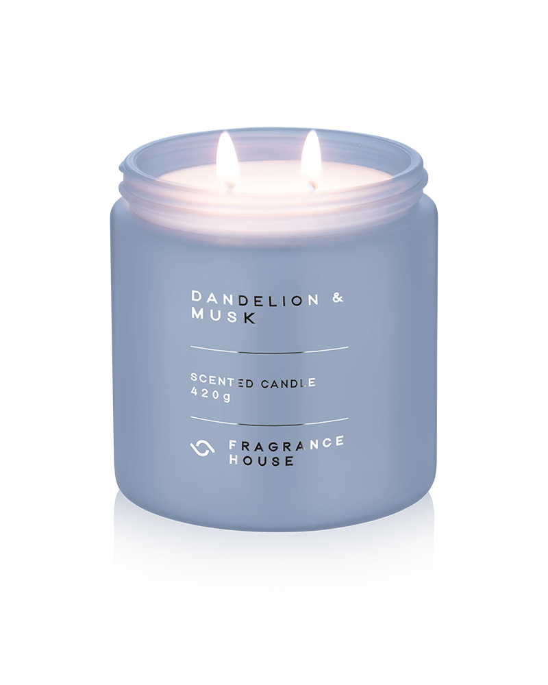 Double Wicked Scented Poured Candle | Dandelion &amp; Musk