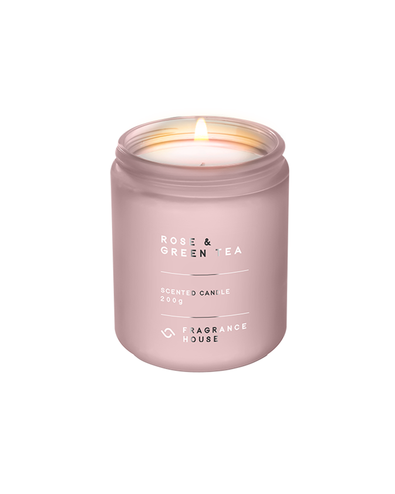 Scented Poured Candle | Rose & Green Tea