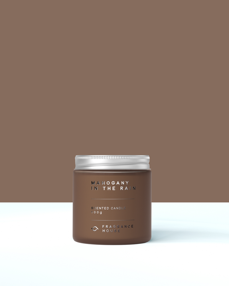 Scented Poured Candle | Mahogany in the Rain