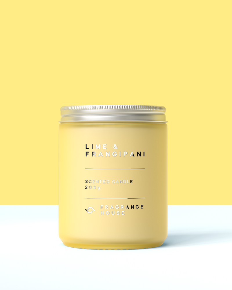 Scented Poured Candle | Lime &amp; Frangipani