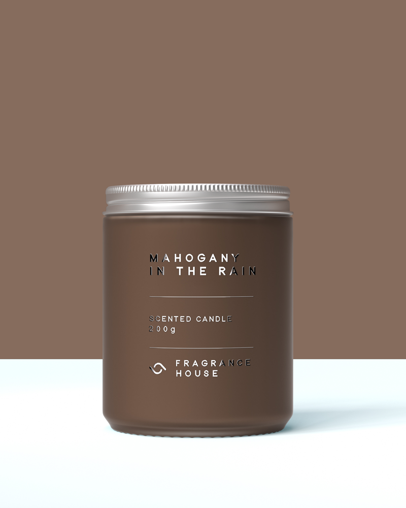 Scented Poured Candle | Mahogany in the Rain