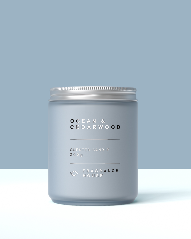 Scented Poured Candle | Ocean &amp; Cedarwood