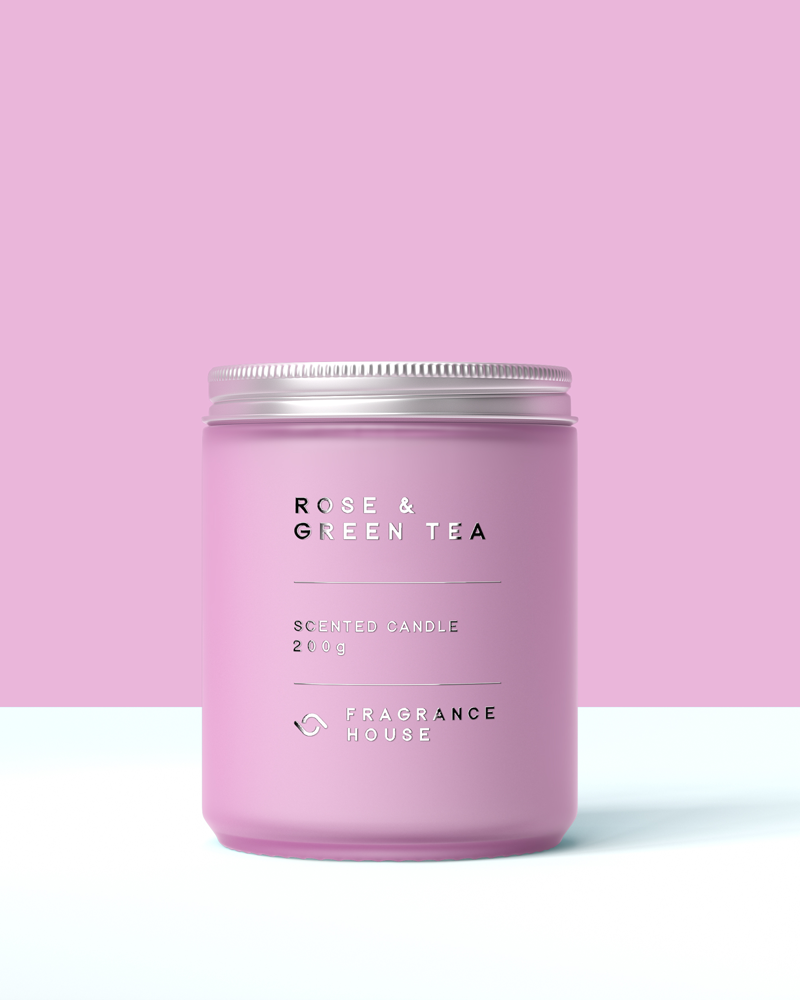 Scented Poured Candle | Rose &amp; Green Tea