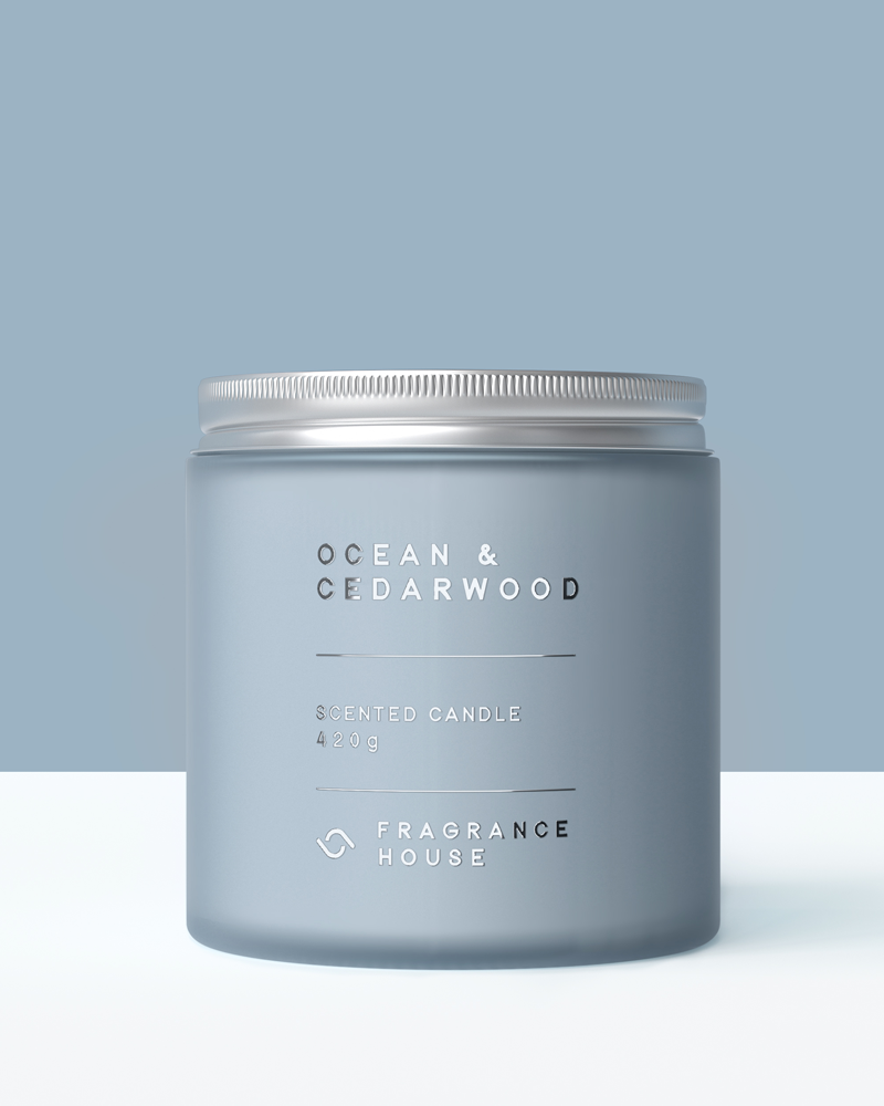 Scented Poured Candle | Ocean &amp; Cedarwood