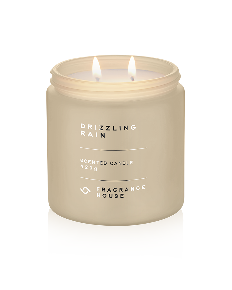 Double Wicked Scented Poured Candle | Drizzling Rain