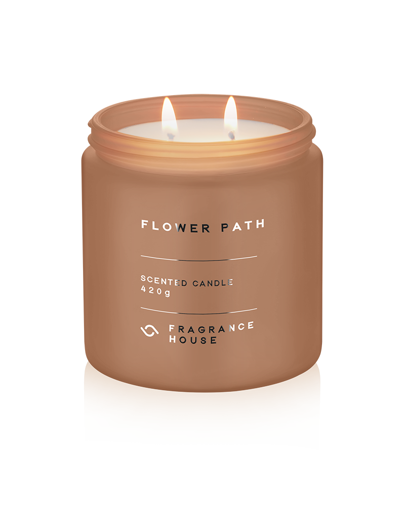 Double Wicked Scented Poured Candle | Flower Path