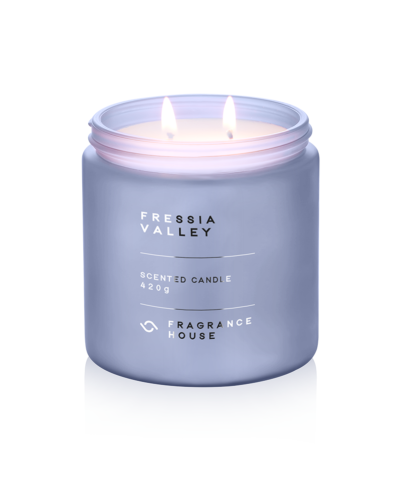 Double Wicked Scented Poured Candle | Freesia Valley