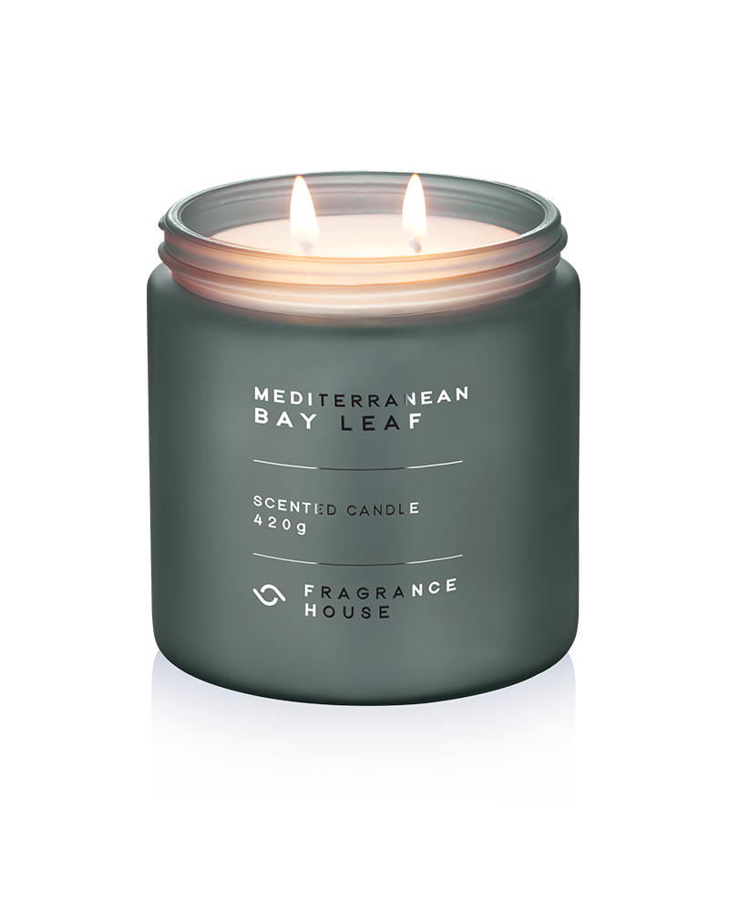 Double Wicked Scented Poured Candle | Mediterranean Bay Leaf