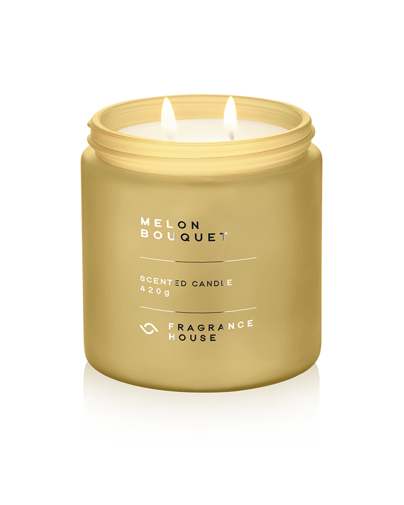Double Wicked Scented Poured Candle | Melon Bouquet