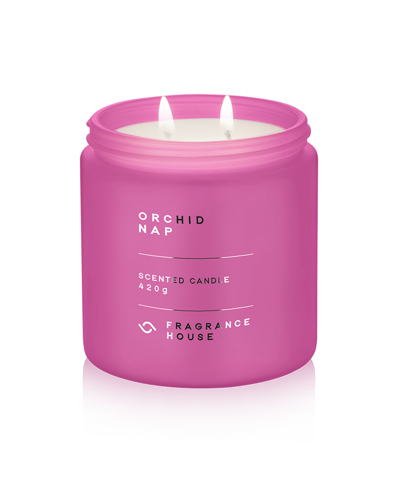 Double Wicked Scented Poured Candle | Orchid Nap