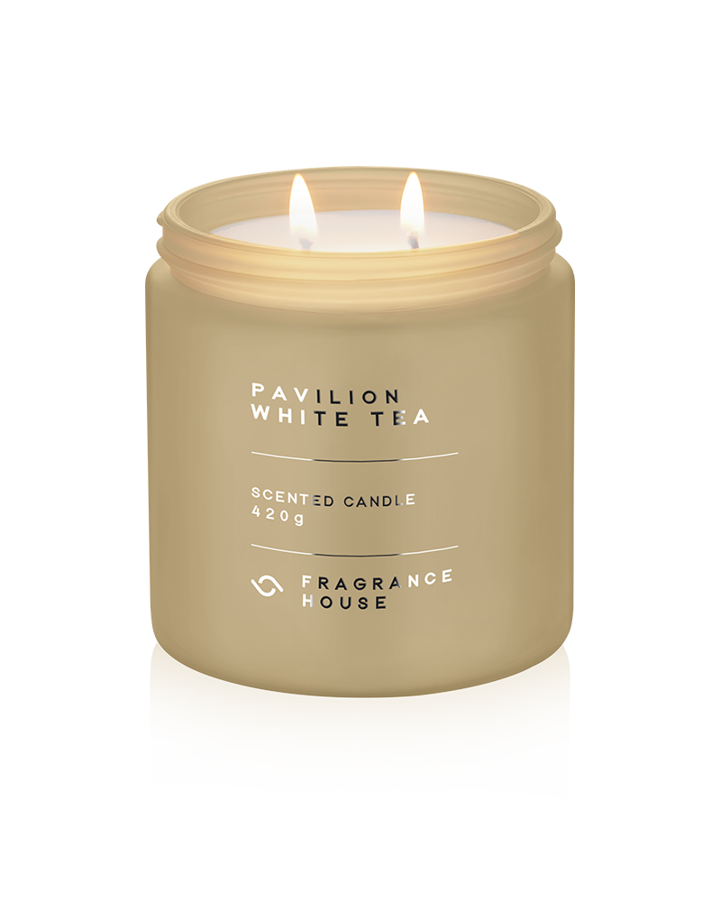 Double Wicked Scented Poured Candle | Pavilion White Tea