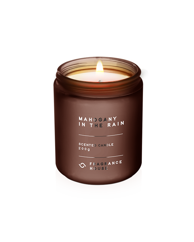 Scented Poured Candle | Mahogany in the Rain