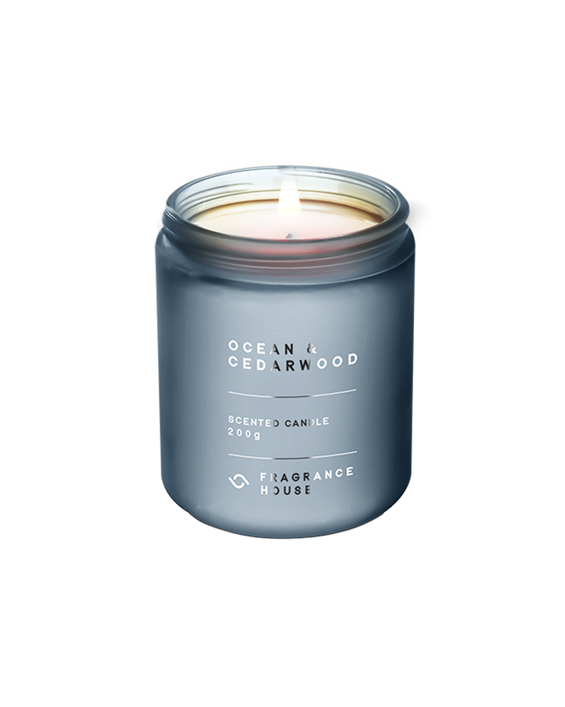 Scented Poured Candle | Ocean &amp; Cedarwood