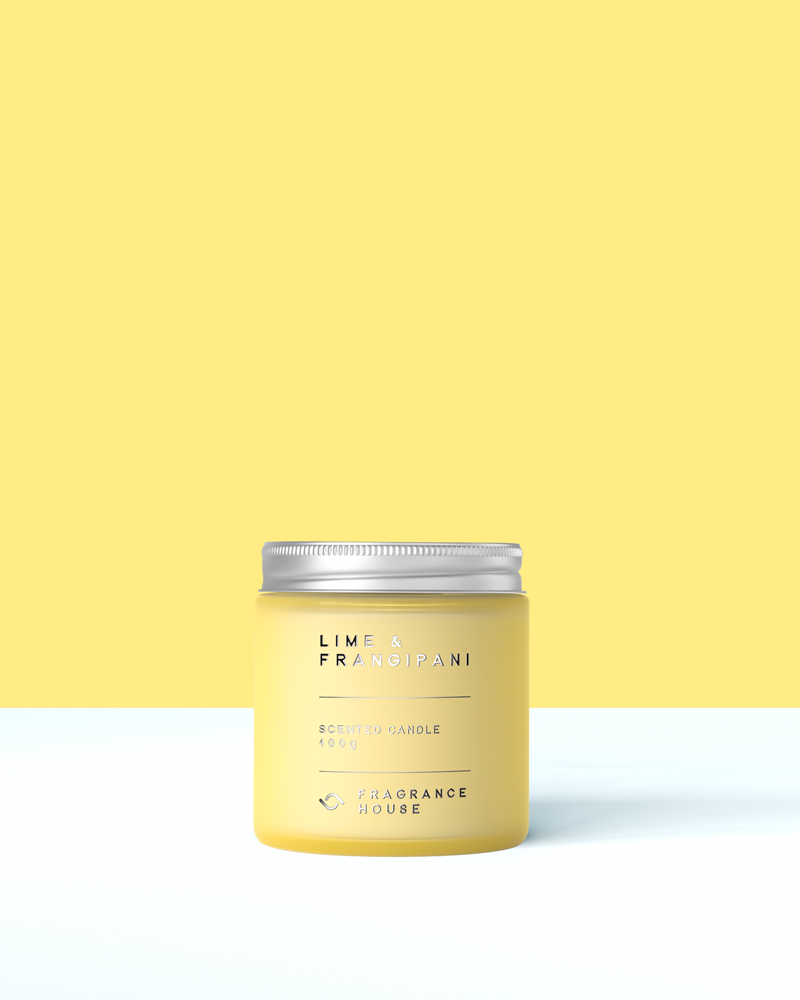 Scented Poured Candle | Lime &amp; Frangipani