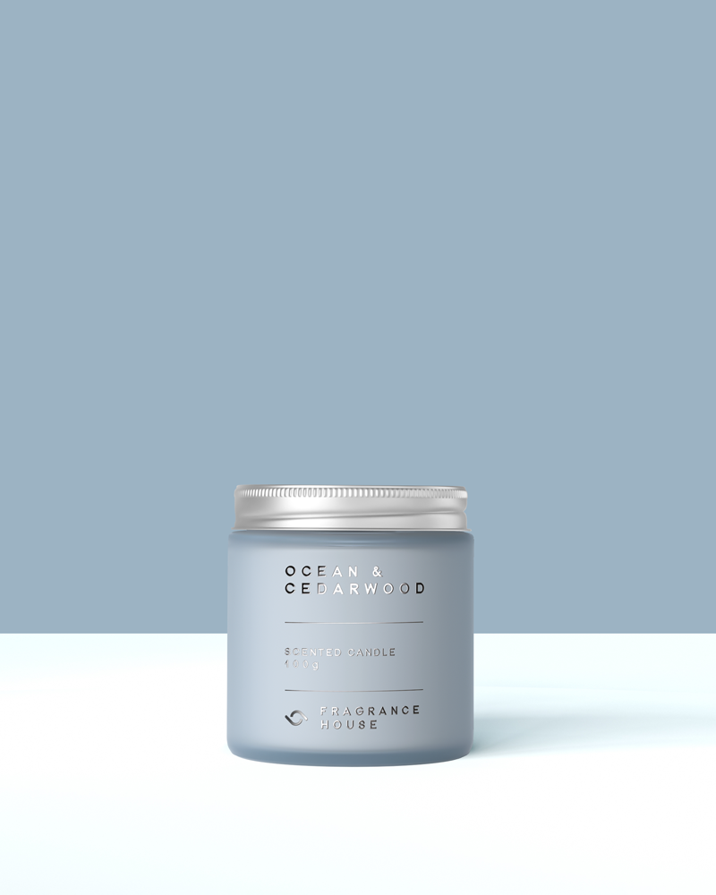 Scented Poured Candle | Ocean &amp; Cedarwood
