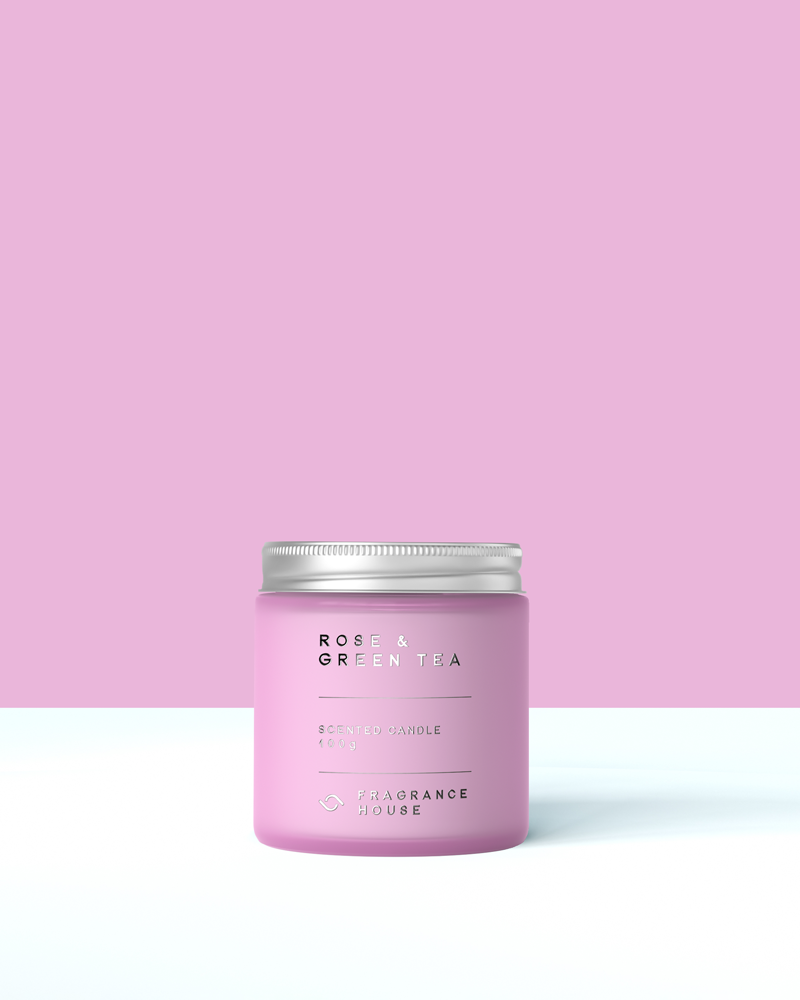Scented Poured Candle | Rose &amp; Green Tea