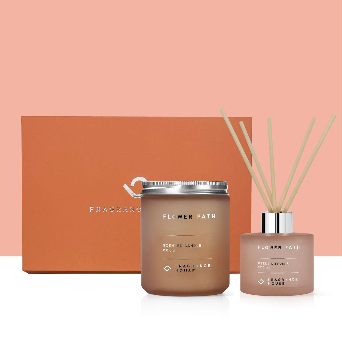 【Classic Candle &amp; Diffuser Gift Set (With gift box) - Flower Path】 - Fragrance House HK