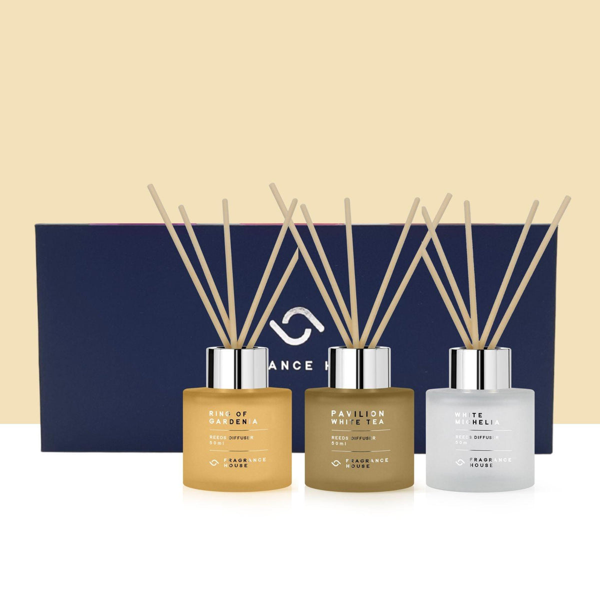 【Gift Set 50ml Diffuser Set (With gift box) - PAVILION WHITE TEA | RING OF GARDENIA | WHITE MICHELIA】 - Fragrance House HK